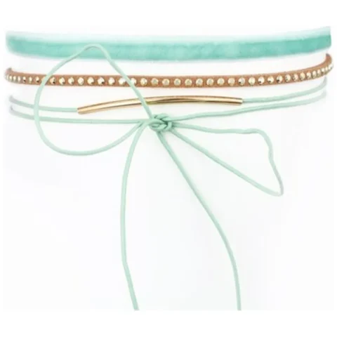 NASZYJNIK CHOKER PASTEL - NIEBIESKI N524N