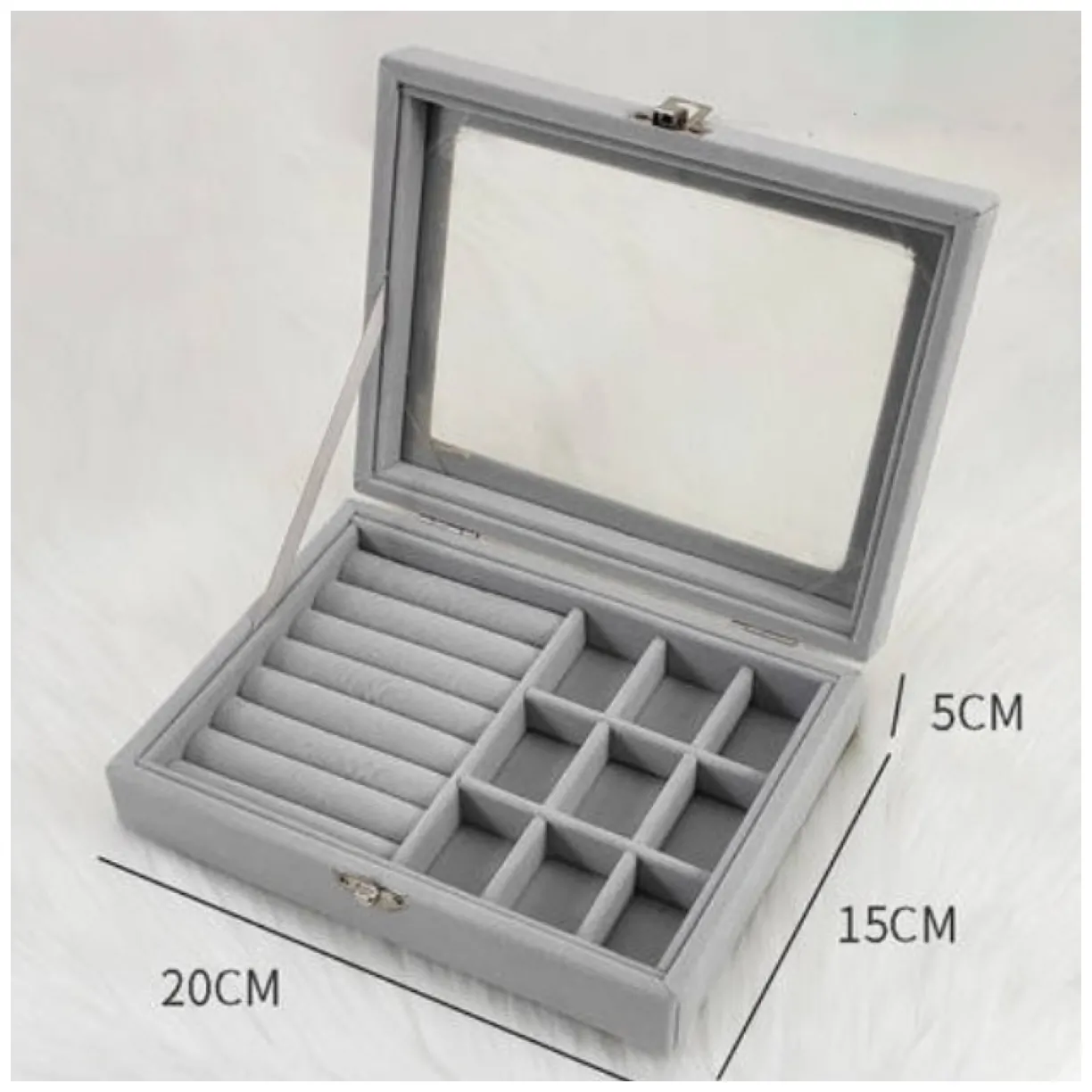Szkatułka na biżuterię kuferek organizer pudełko PD132SZ - obrazek 2