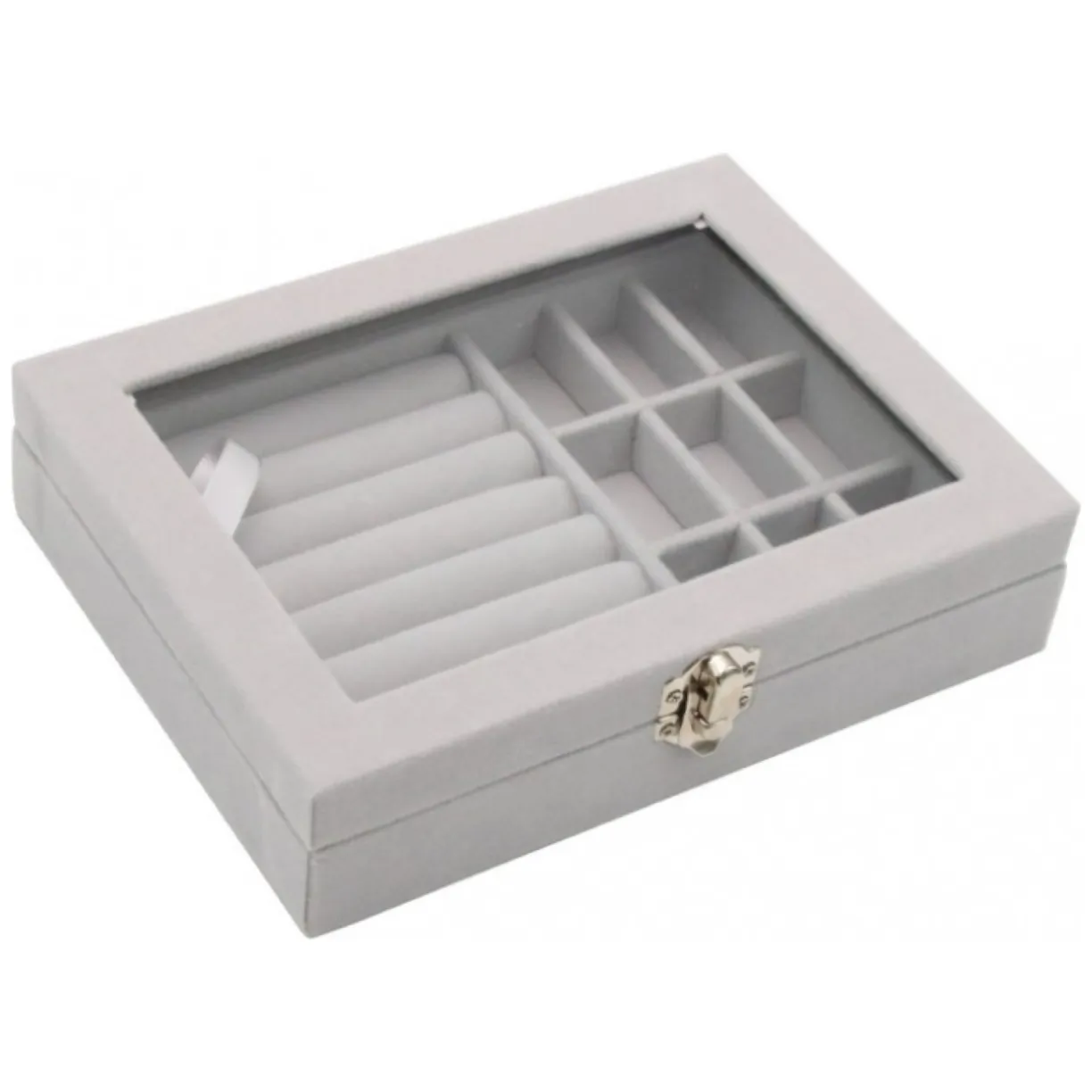 Szkatułka na biżuterię kuferek organizer pudełko PD132SZ - obrazek 3