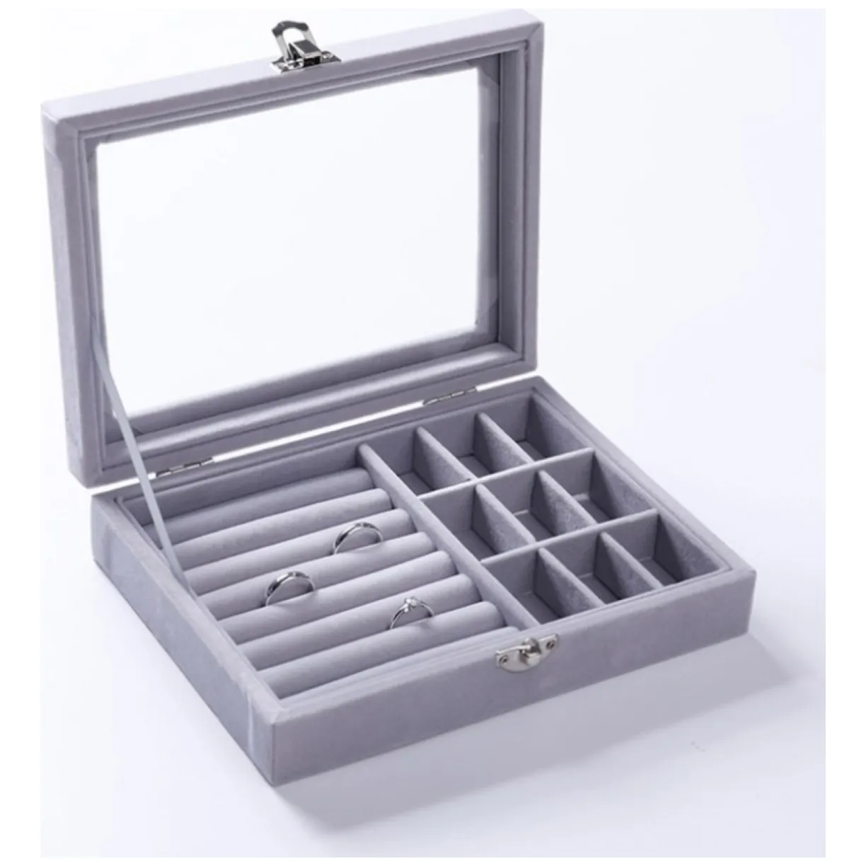 Szkatułka na biżuterię kuferek organizer pudełko PD132SZ - obrazek 5
