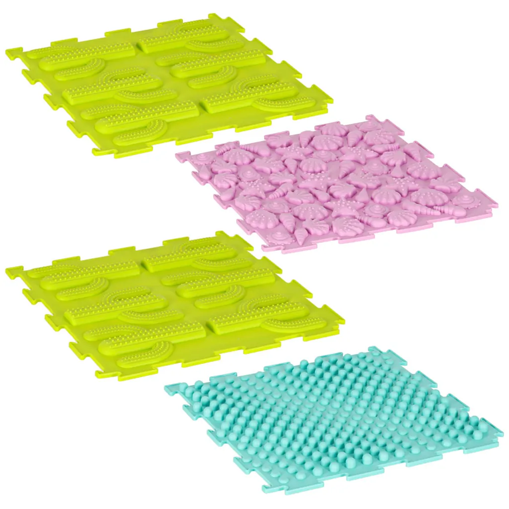 Mata sensoryczna puzzle Montessori do masażu stóp 8 pastelowych elementów - obrazek 12
