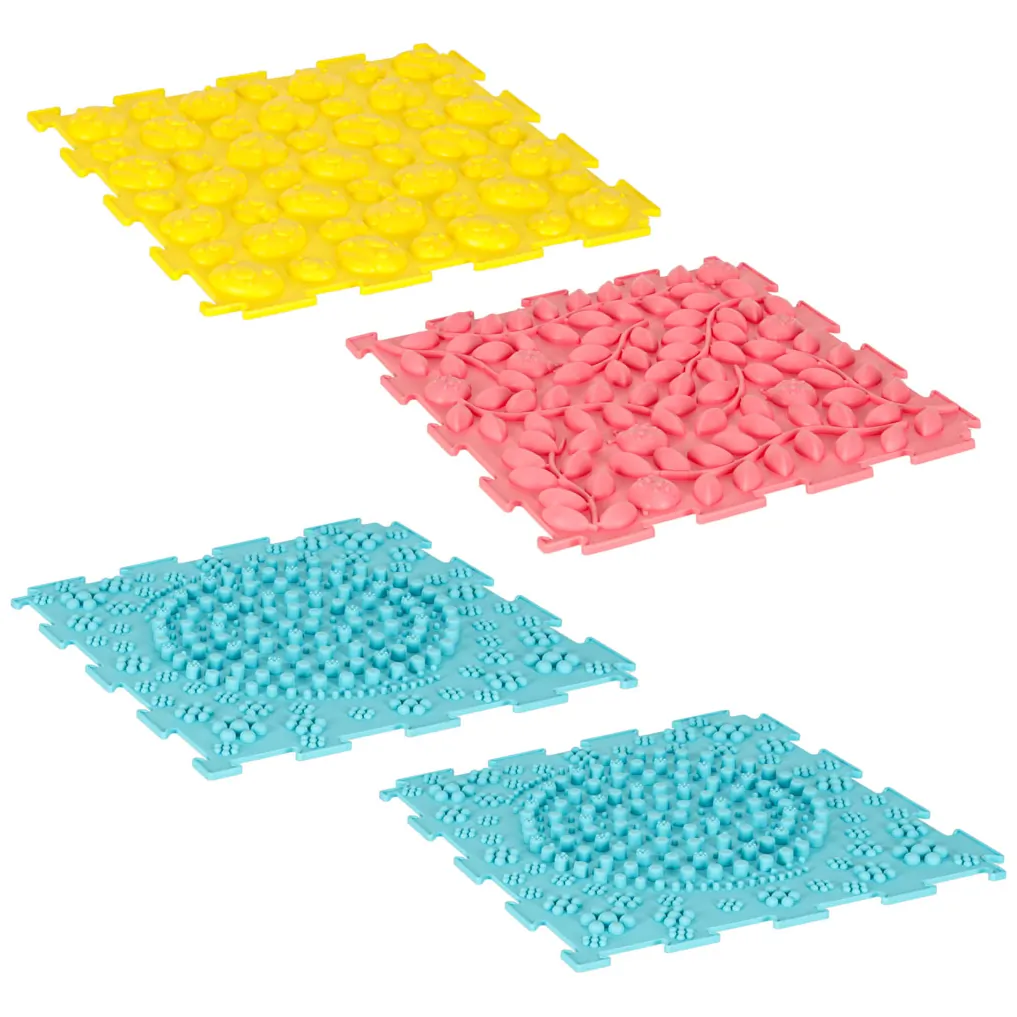 Mata sensoryczna puzzle Montessori do masażu stóp 8 pastelowych elementów - obrazek 13