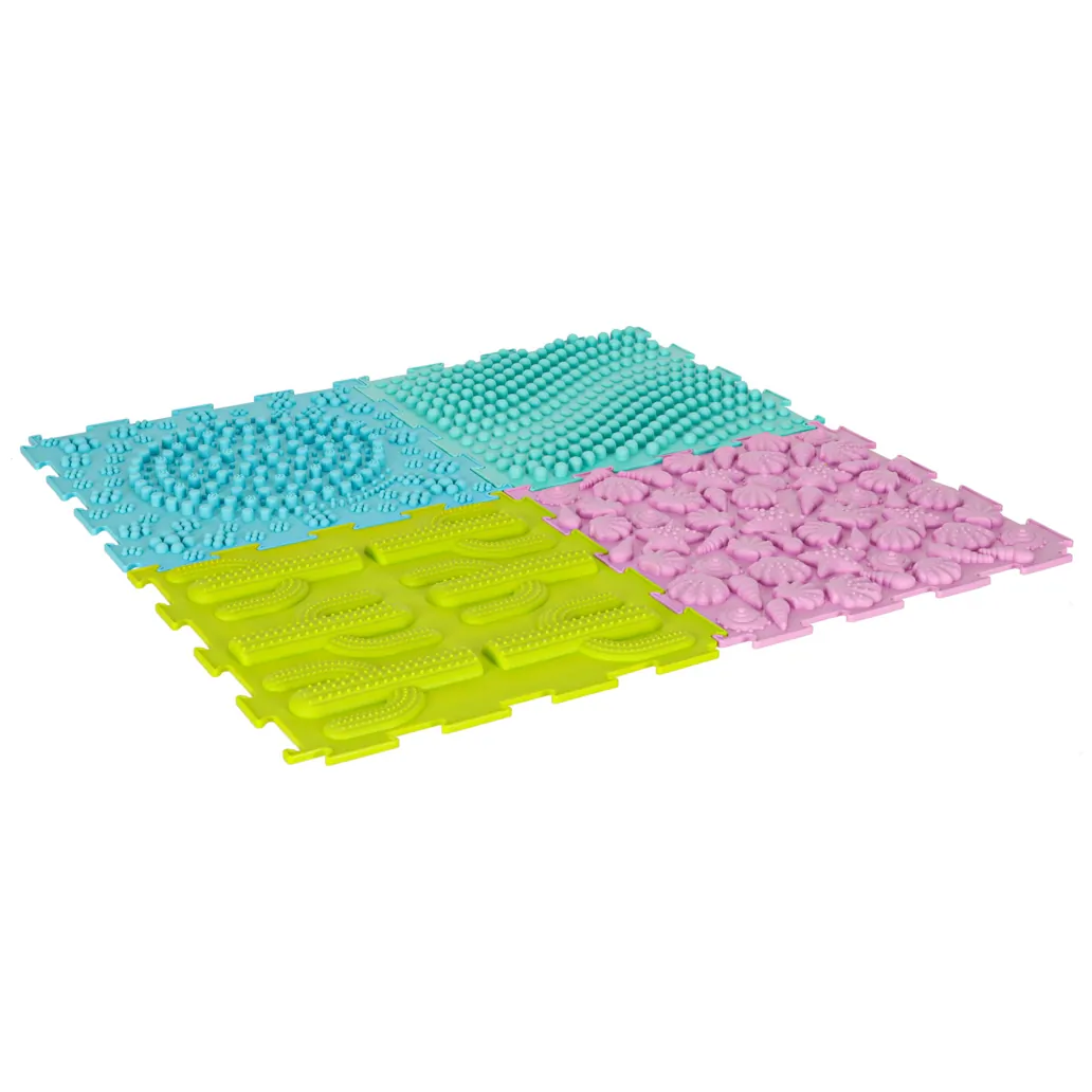 Mata sensoryczna puzzle Montessori do masażu stóp 8 pastelowych elementów - obrazek 14