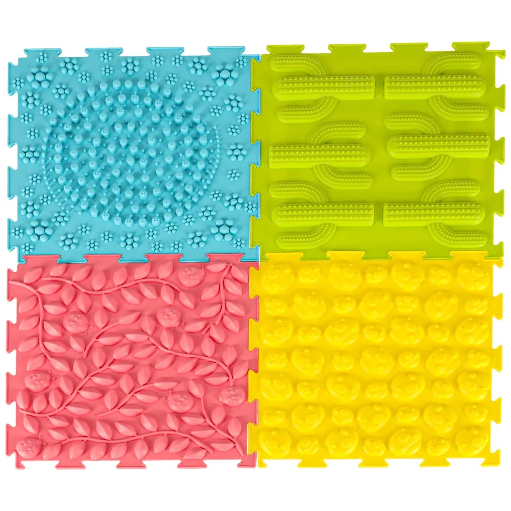 Mata sensoryczna puzzle Montessori do masażu stóp 8 pastelowych elementów - obrazek 16