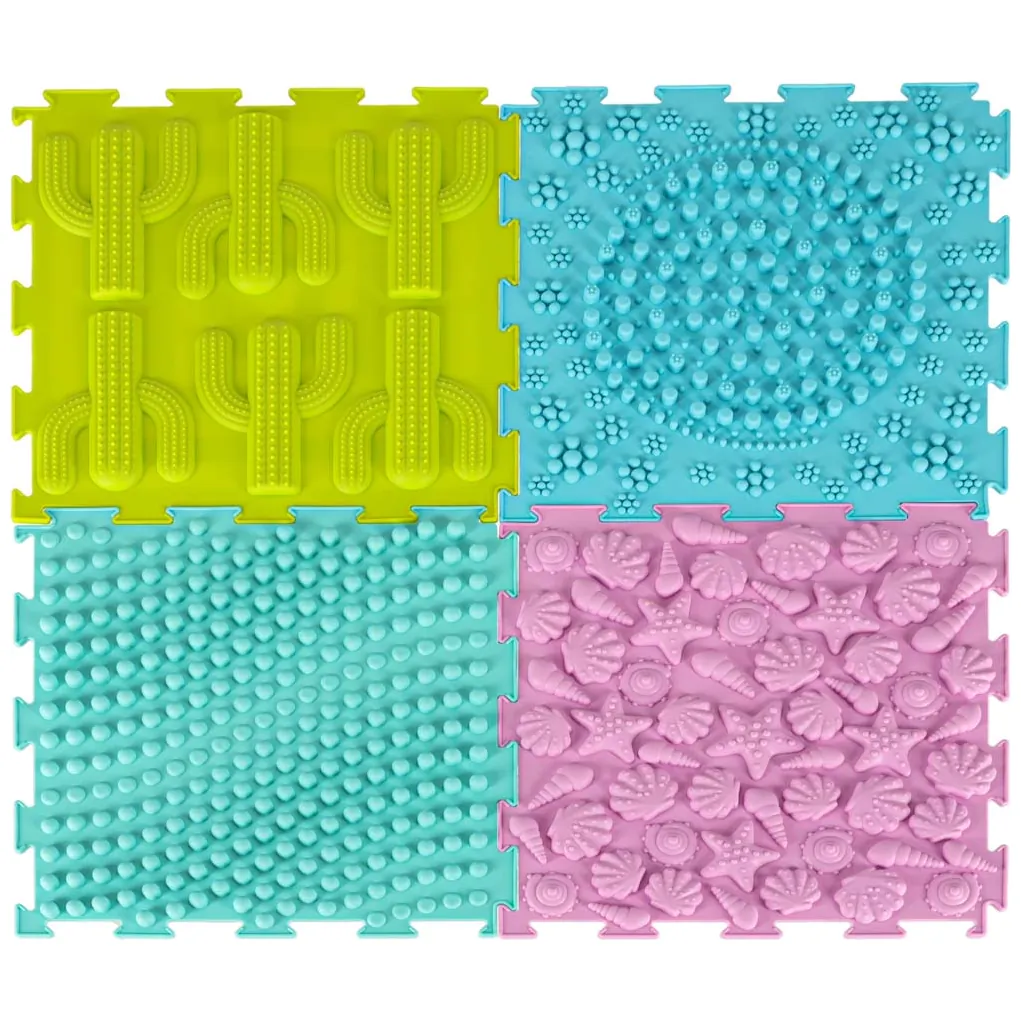 Mata sensoryczna puzzle Montessori do masażu stóp 8 pastelowych elementów - obrazek 17