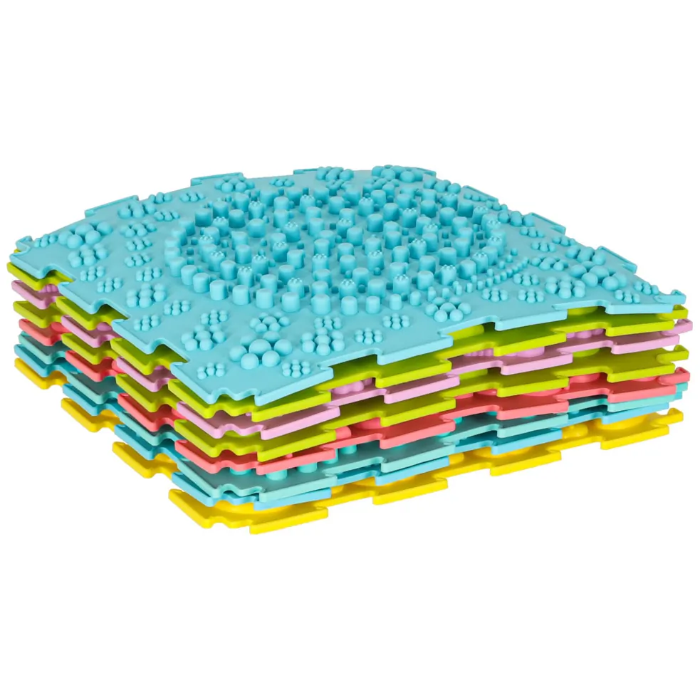 Mata sensoryczna puzzle Montessori do masażu stóp 8 pastelowych elementów - obrazek 18