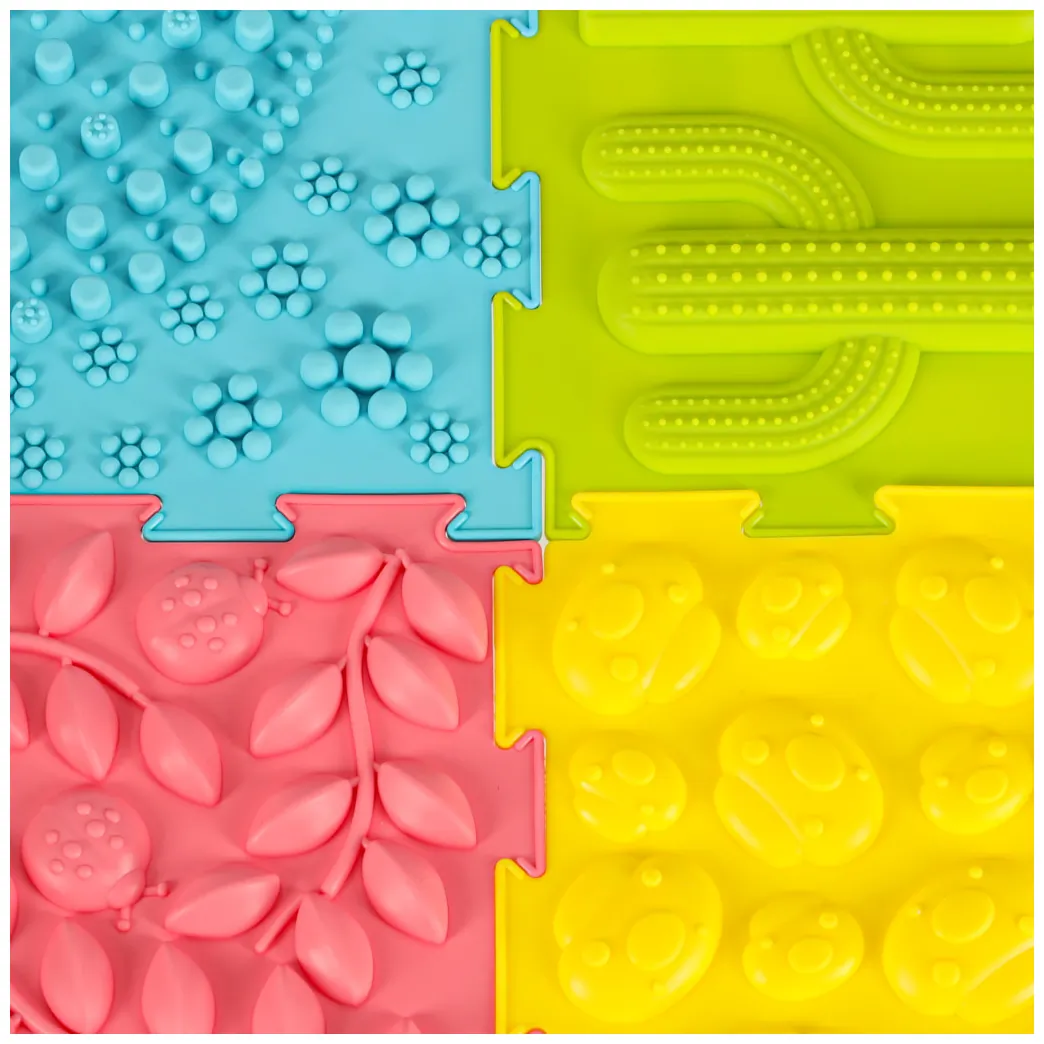 Mata sensoryczna puzzle Montessori do masażu stóp 8 pastelowych elementów - obrazek 7