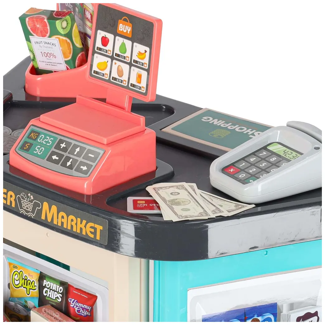 Supermarket dla dzieci z wózkiem i akcesoriami miętowy 47 el. - obrazek 14