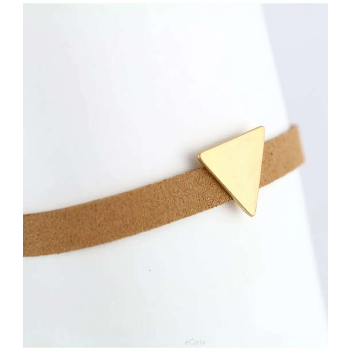 NASZYJNIK CHOKER SIMPLE TRIANGLE - BRĄZOWY N487BR - obrazek 2