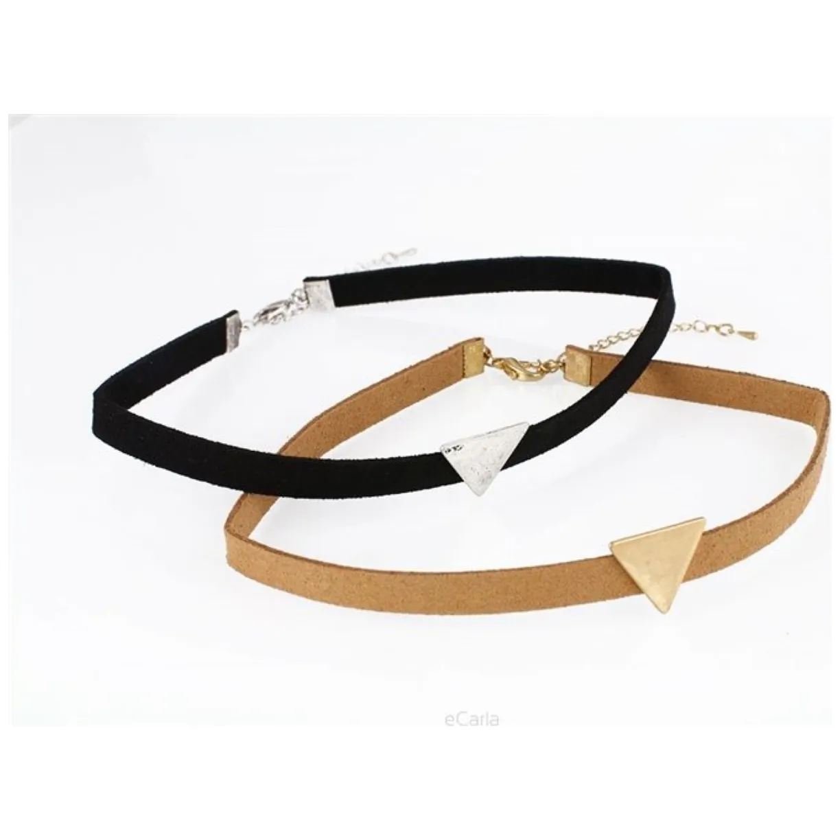 NASZYJNIK CHOKER SIMPLE TRIANGLE - BRĄZOWY N487BR - obrazek 3