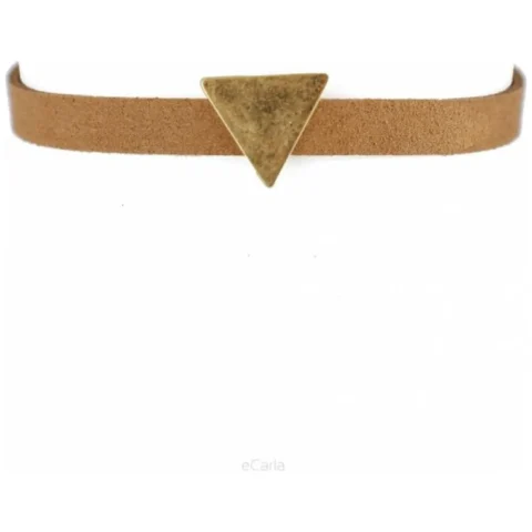 NASZYJNIK CHOKER SIMPLE TRIANGLE - BRĄZOWY N487BR