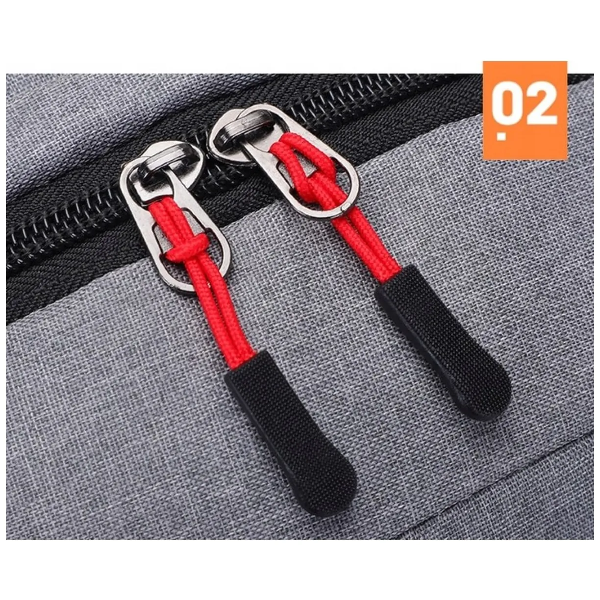 Plecak sportowy USB szary - obrazek 4