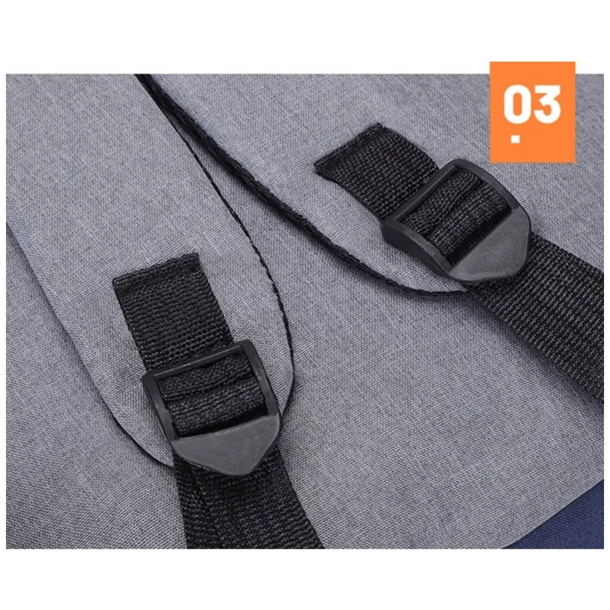 Plecak sportowy USB szary - obrazek 5