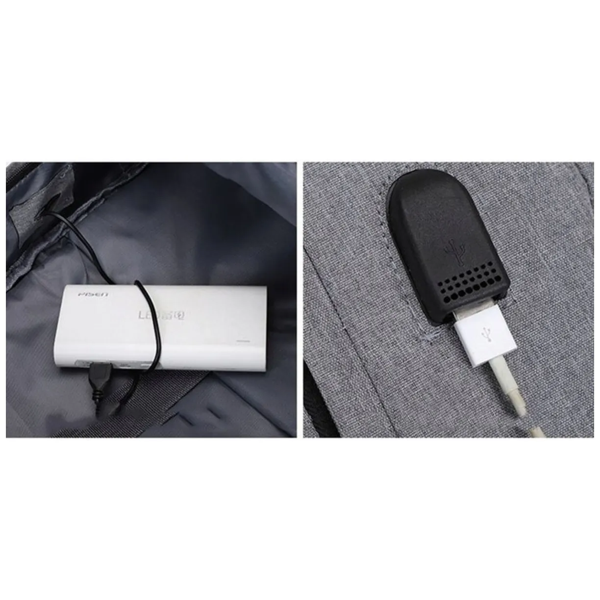 Plecak sportowy USB szary - obrazek 8