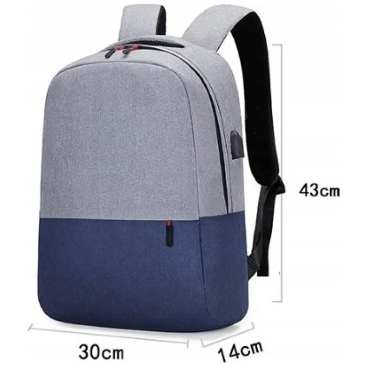 Plecak sportowy USB szary - obrazek 9