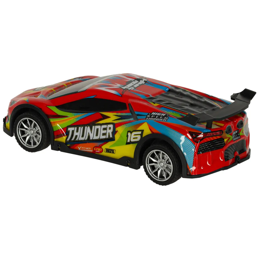 Samochód RC sportowy zdalnie sterowany na pilot auto wyścigowe drift z LED światłami czerwony - obrazek 4