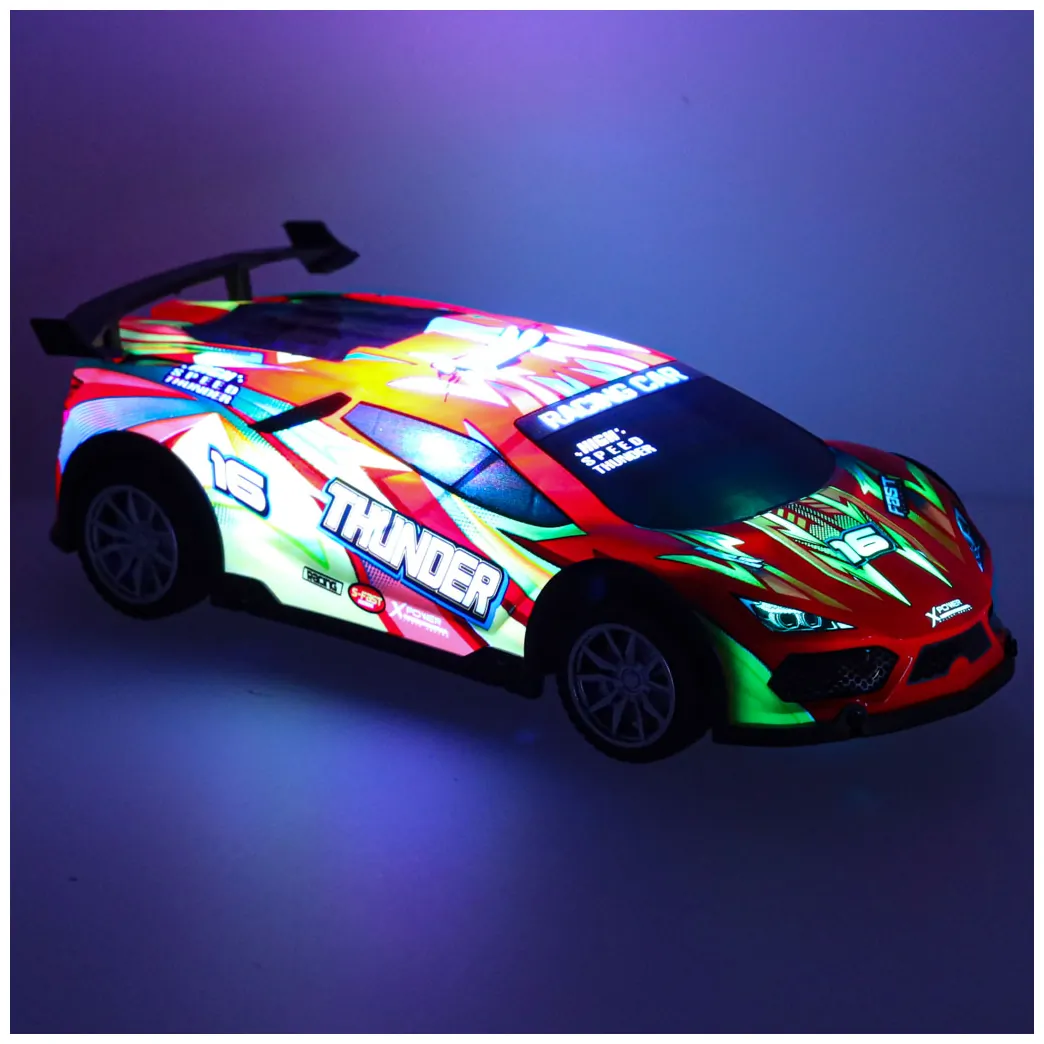Samochód RC sportowy zdalnie sterowany na pilot auto wyścigowe drift z LED światłami czerwony - obrazek 5