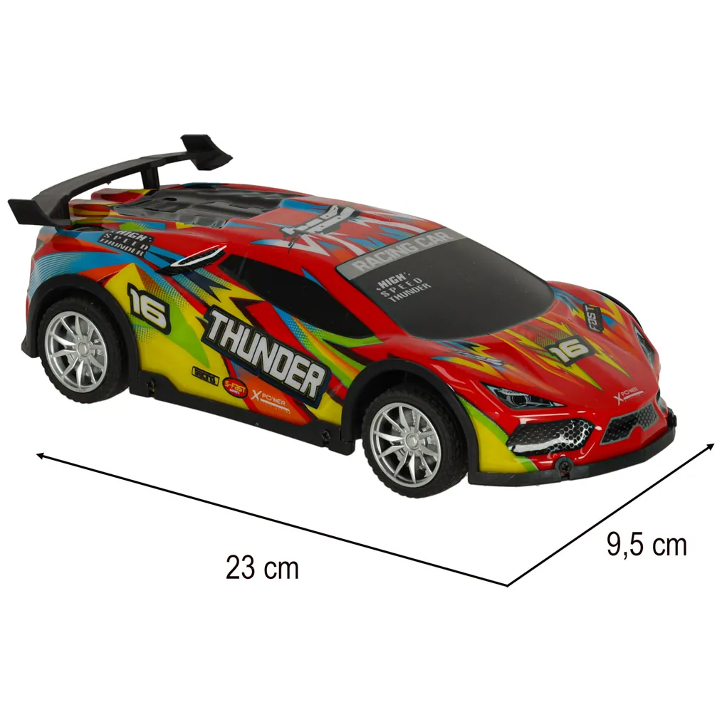 Samochód RC sportowy zdalnie sterowany na pilot auto wyścigowe drift z LED światłami czerwony - obrazek 8