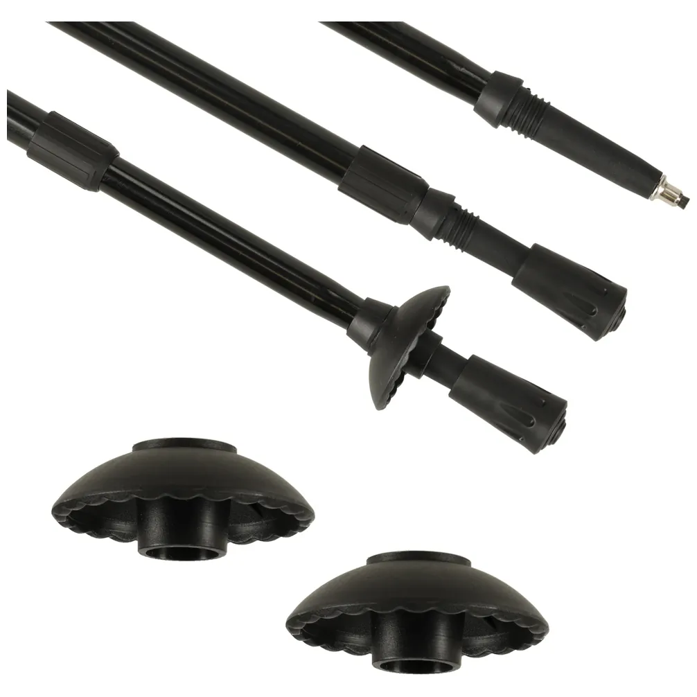 Kije trekkingowe do nordic walking składane aluminiowe czarne 2 szt. - obrazek 4