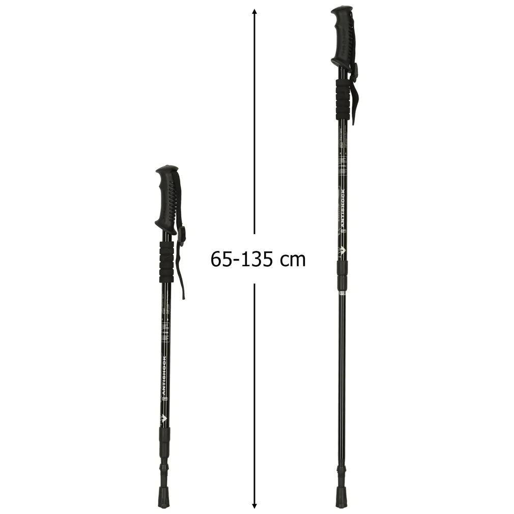 Kije trekkingowe do nordic walking składane aluminiowe czarne 2 szt. - obrazek 10