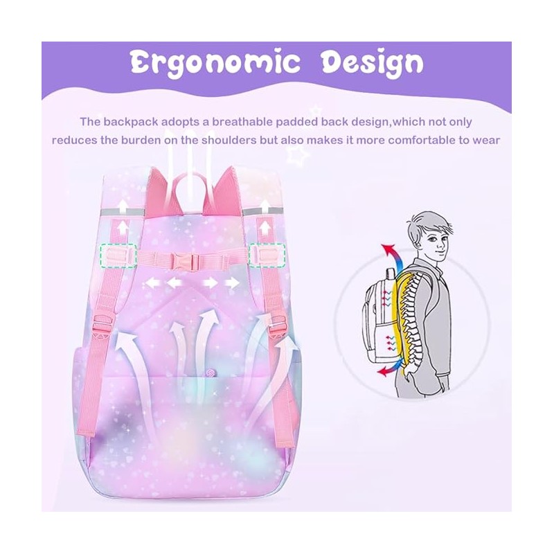 Plecak RAINBOW sweet szkolny uniwersalny z brelokiem, kieszonki PL161 - obrazek 7