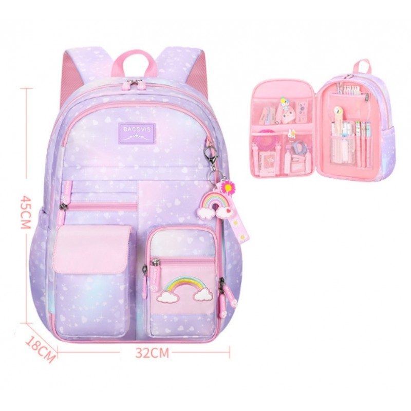 Plecak RAINBOW sweet szkolny uniwersalny z brelokiem, kieszonki PL161 - obrazek 8