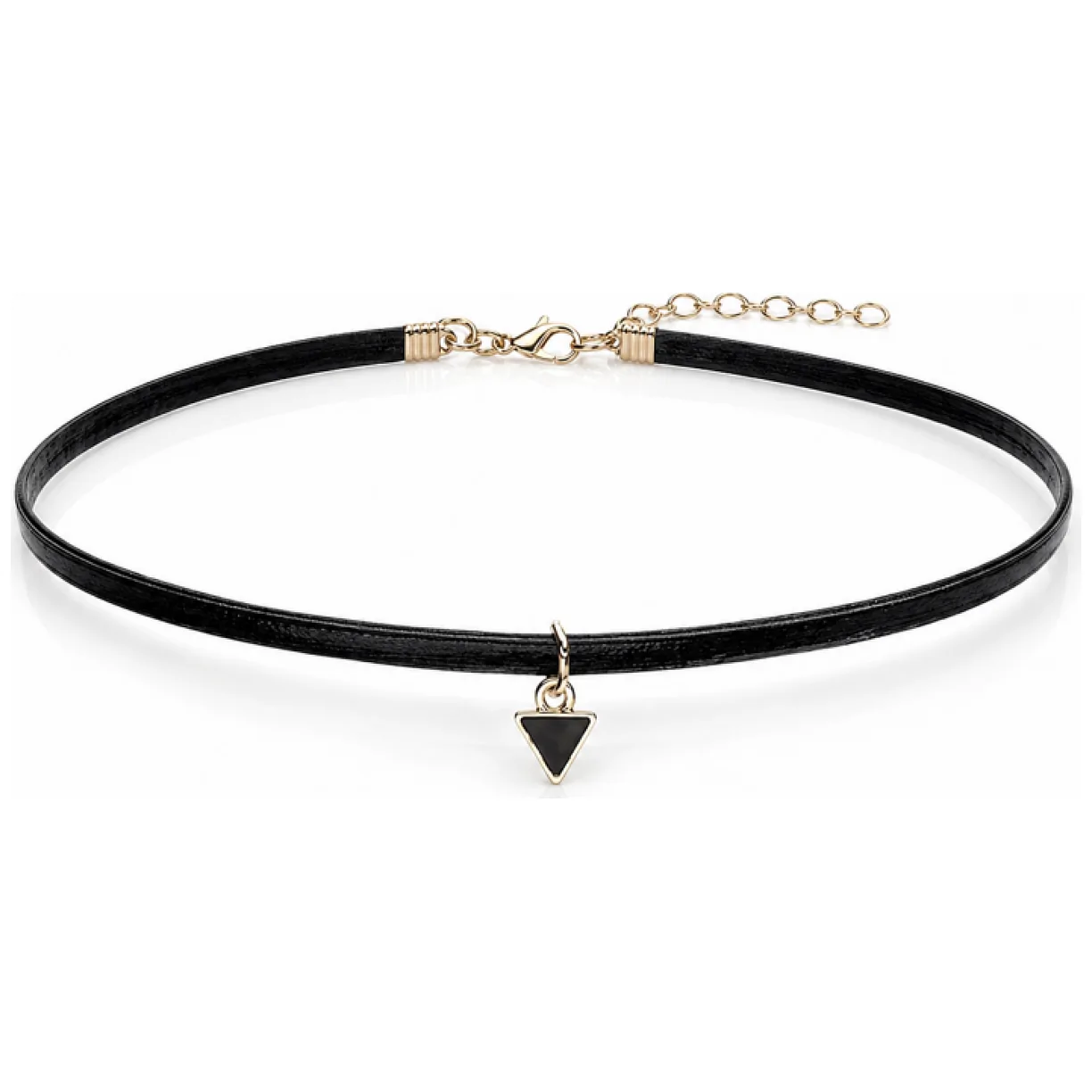 Naszyjnik, czarny choker z ozdobnym trójkącikiem