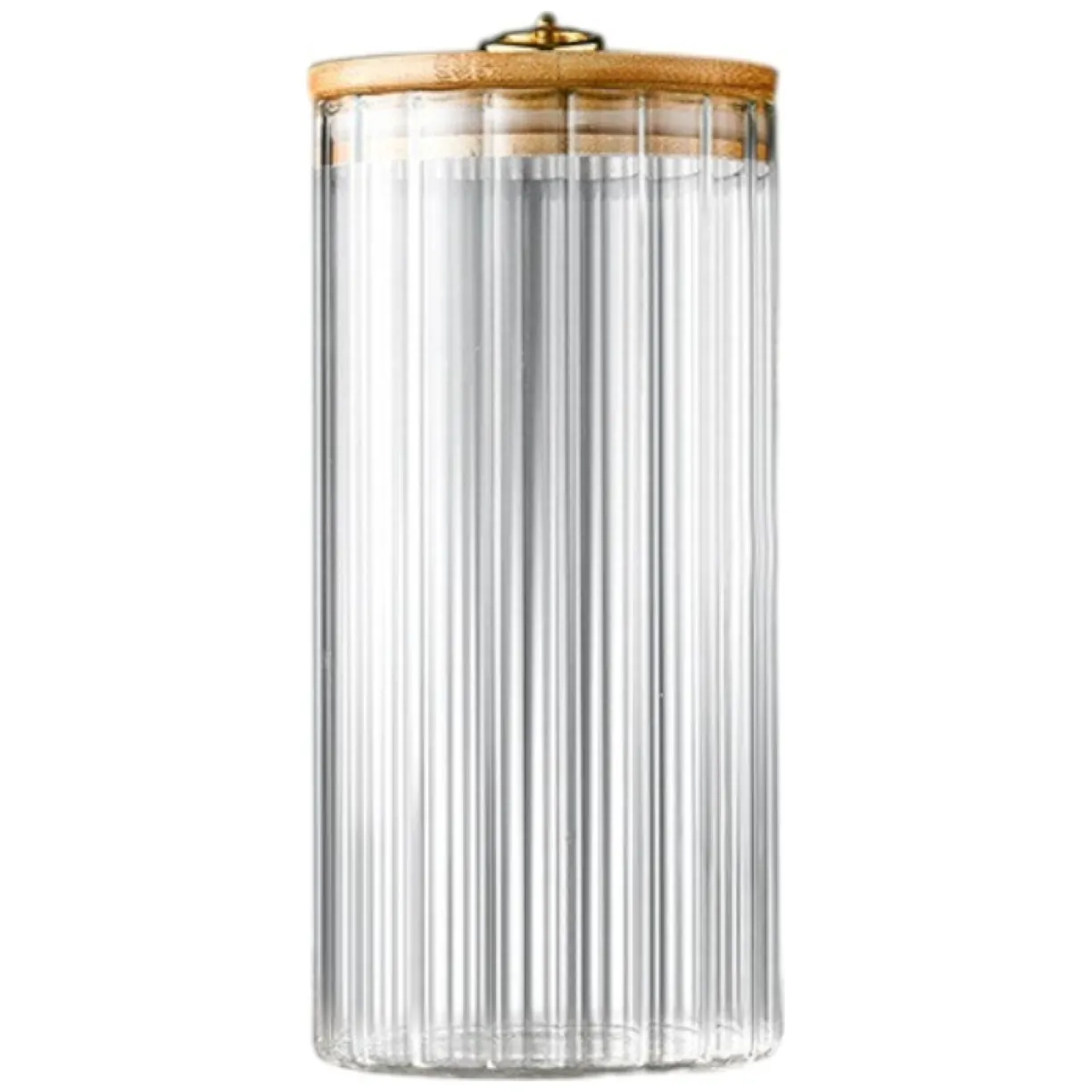 Cukiernica, pojemnik ryflowany z przykrywką bambusowa, rozm. L, 1150 ml 1szt SZK169 - obrazek 2