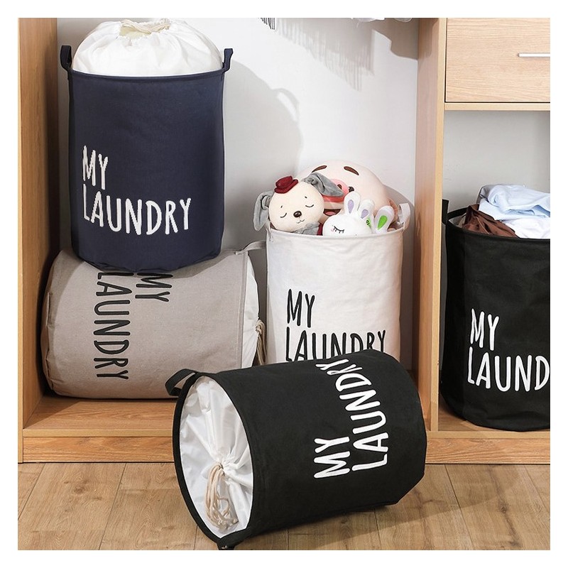 Organizer, pojemnik na zabawki, kosz na pranie 40 x 50 cm czarny OR111CZ - obrazek 8