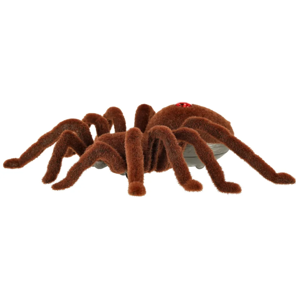Zdalnie sterowany włochaty pająk tarantula z pilotem i świecącymi oczami - obrazek 5