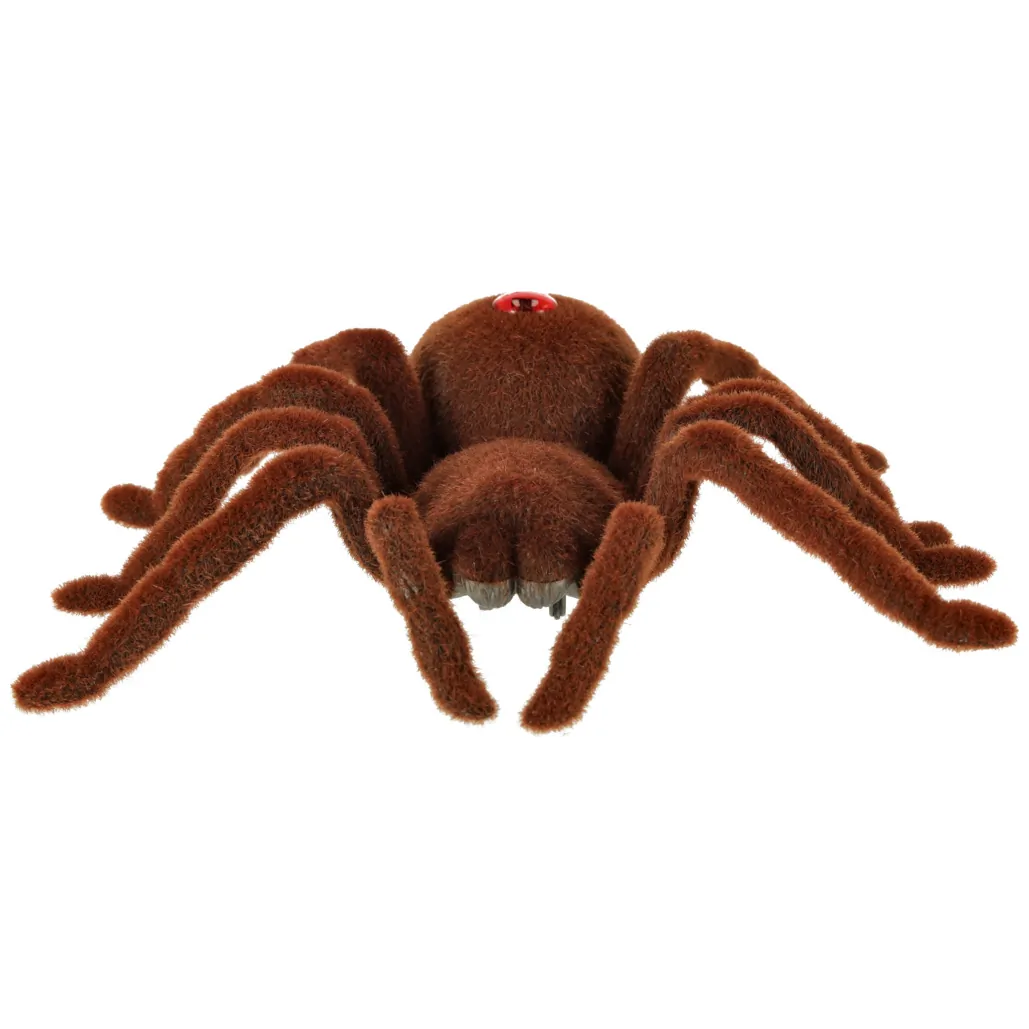 Zdalnie sterowany włochaty pająk tarantula z pilotem i świecącymi oczami - obrazek 7