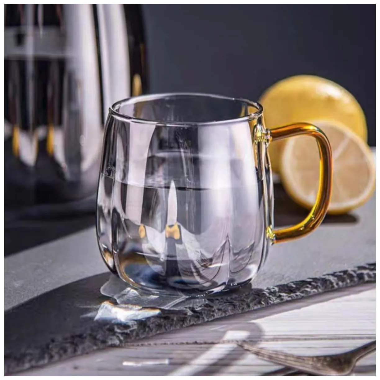 Zestaw- dzbanek 1600ml z falowanymi ściankami z pokrywką + 2 szklanki 350ml- DZ07 - obrazek 5