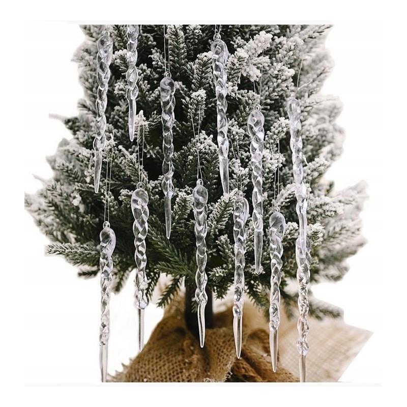 Zestaw sopli wiszących Sople na choinkę 12 sztuk BOŻE NARODZENIE 12,5 cm długie WOZ19 - obrazek 5