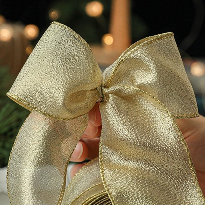 Taśma świąteczna na kokardy, wstążka na prezenty Bożonarodzeniowa 6,3cm x 2m KSN136 - obrazek 2