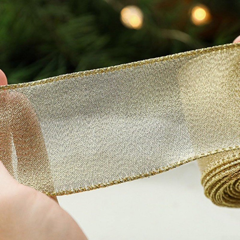 Taśma świąteczna na kokardy, wstążka na prezenty Bożonarodzeniowa 6,3cm x 2m KSN136 - obrazek 4