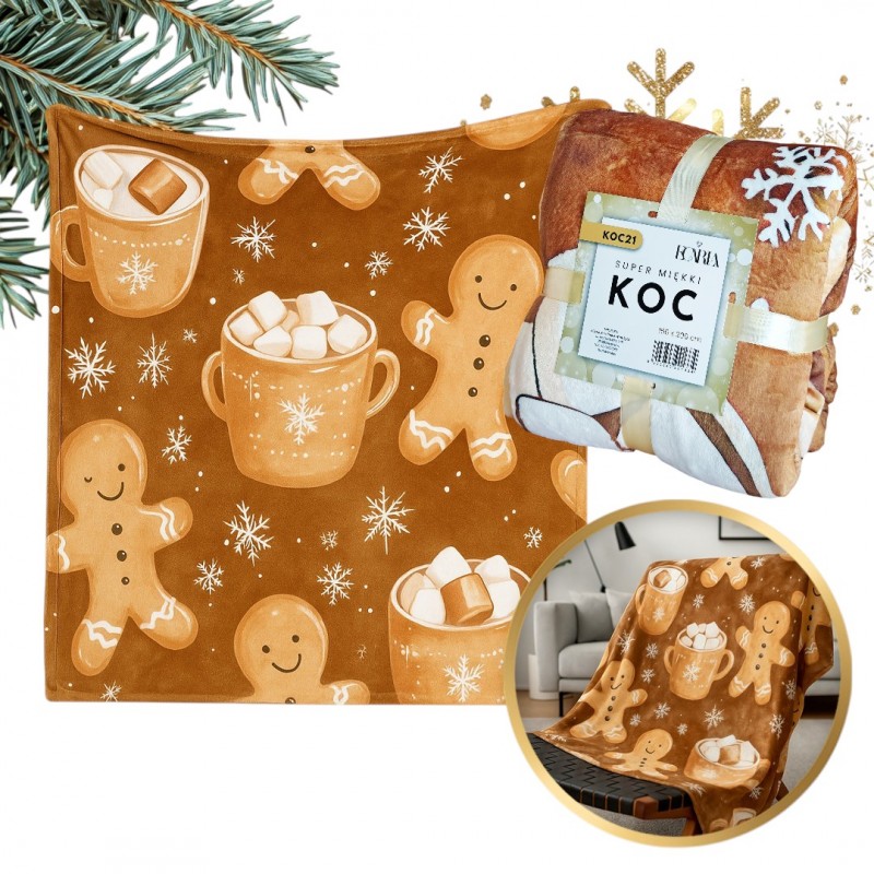 Mięciutki koc XL Flannel 150x200cm GRUBY MIĘKKI NARZUTA KOC21