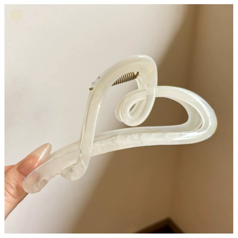 Spinka klamra do włosów XL biała perłowa 12x5 cm SP373 - obrazek 2