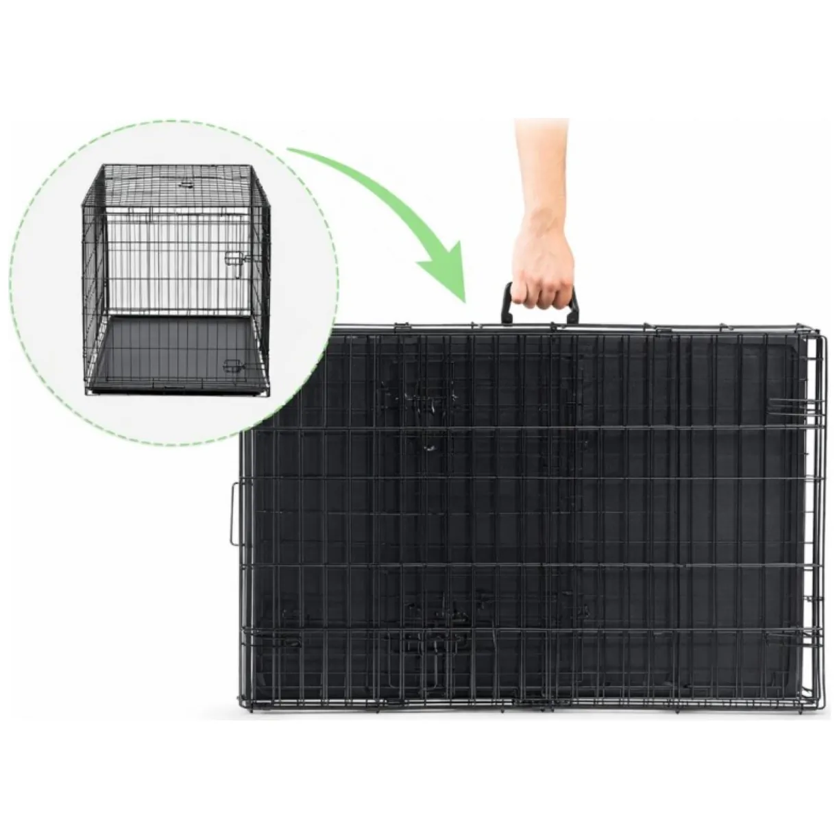 KLATKA KENNELOWA METALOWA KOJEC Transporter dla PSA KOTA, L 91x60x67cm - obrazek 3