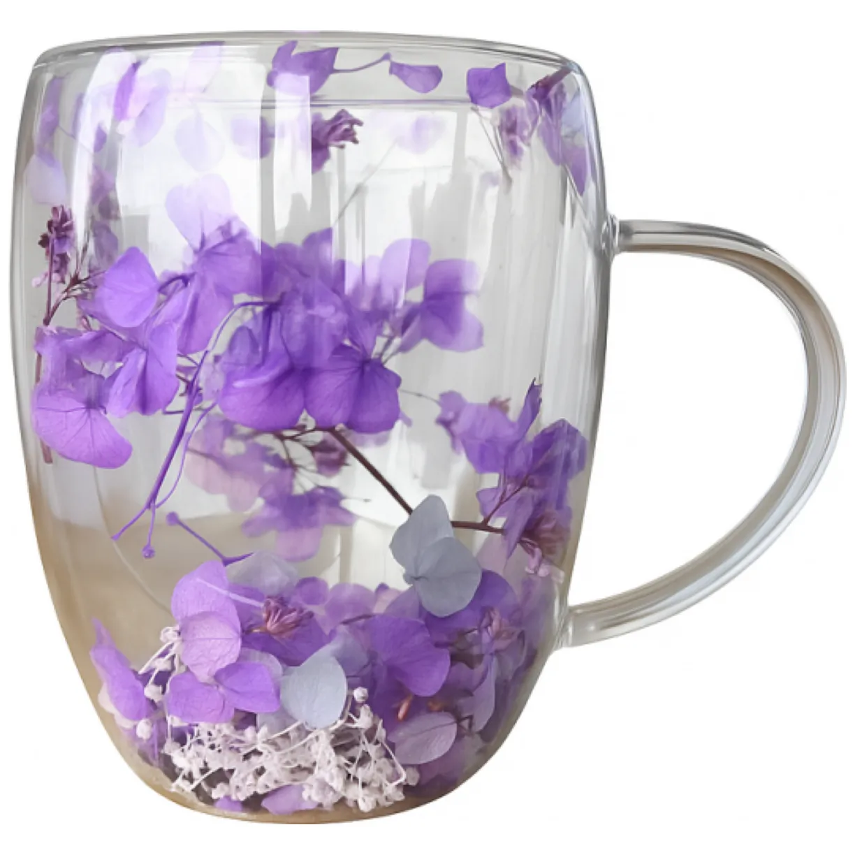 Szklanka termiczna z kwiatami w środku, gipsówka hortensje 300 ml 1szt SZK166 - obrazek 6