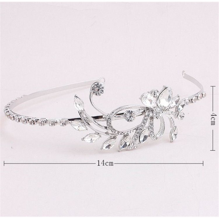 Ślubna opaska do włosów FLORAL CRYSTAL O11 - obrazek 2