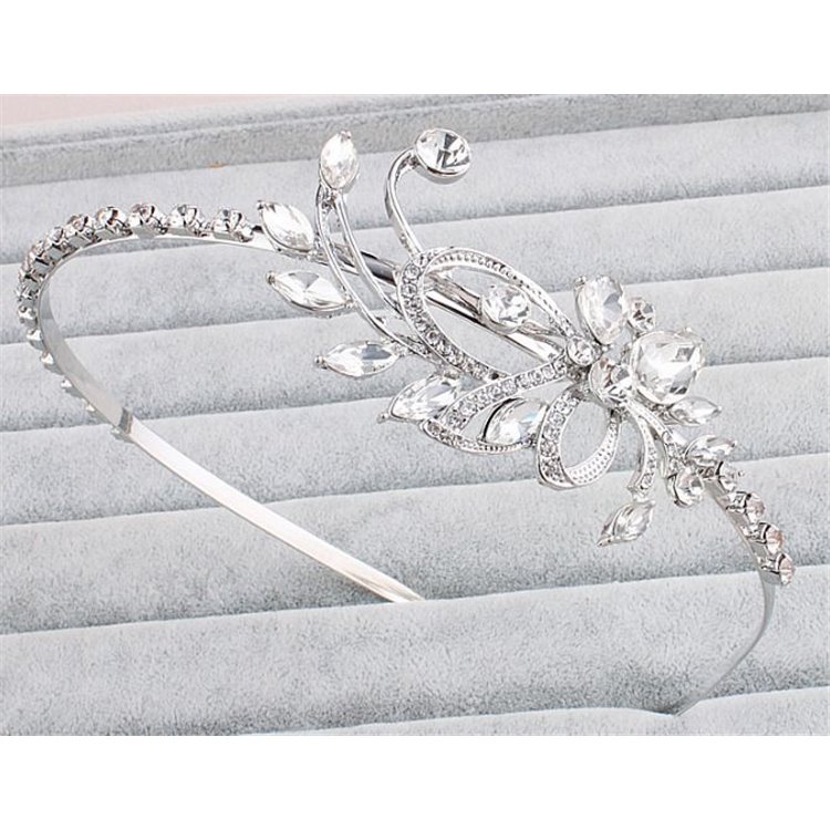 Ślubna opaska do włosów FLORAL CRYSTAL O11 - obrazek 3