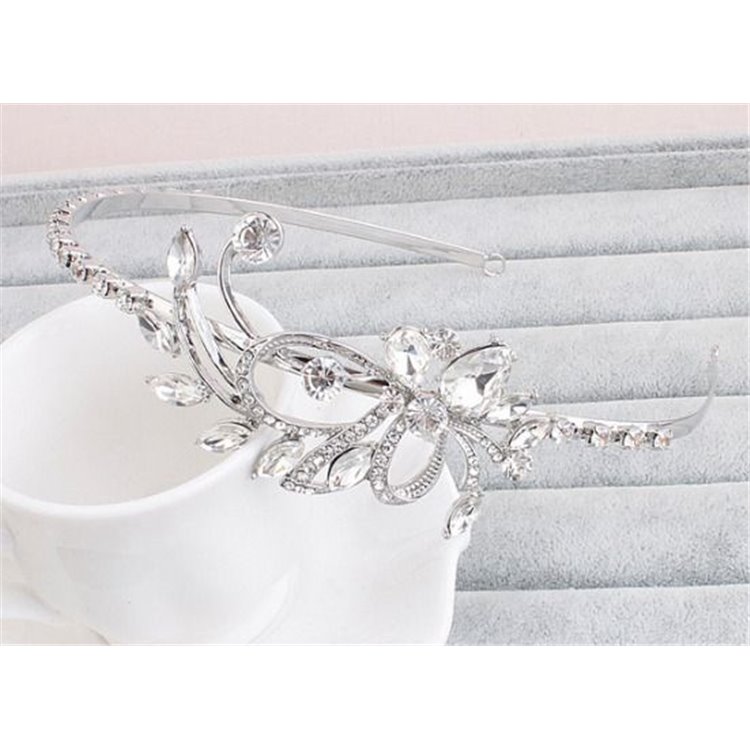 Ślubna opaska do włosów FLORAL CRYSTAL O11 - obrazek 4