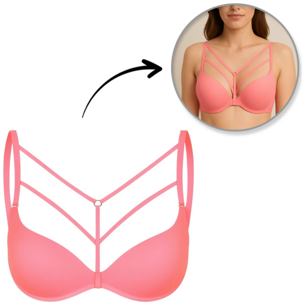Ozdobre ramiaczka do biustonosza ZOEY PINK RA041