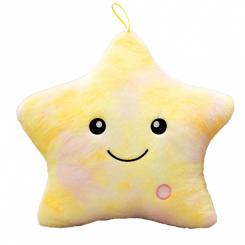 Poduszka w kształcie Gwiazdki Żółta Ombre LED, piękna welurowa 40x35 cm PDS19 - obrazek 2