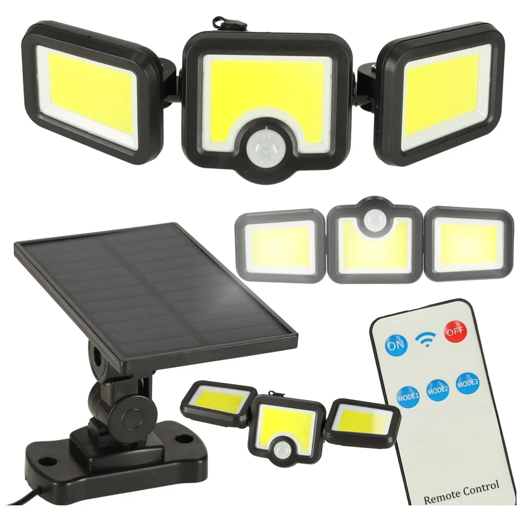 Lampa solarna LED 3w1 z czujnikiem ruchu zmierzchu