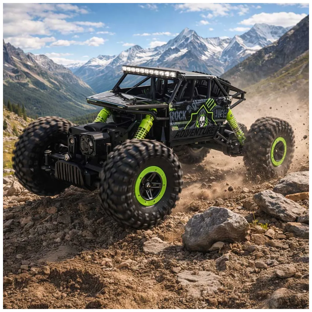 Zdalnie sterowany samochód terenowy RC Rock Crawler 4x4 1:18 zielony - obrazek 7