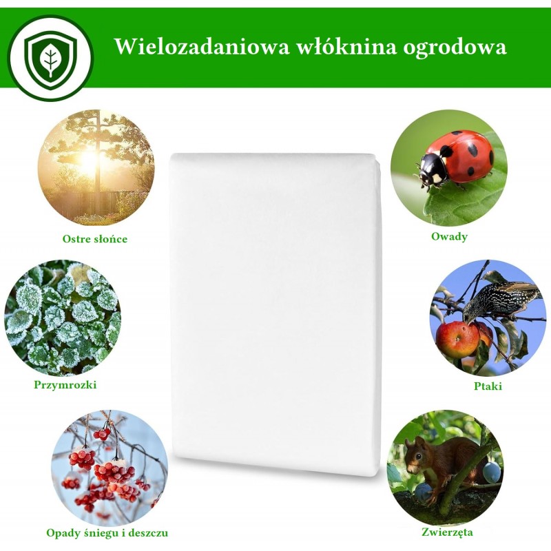 Wielozadaniowa agrowłóknina okryciowa, ogrodowa, wiosenna, biała 2,5 x 5 m OA02 - obrazek 5