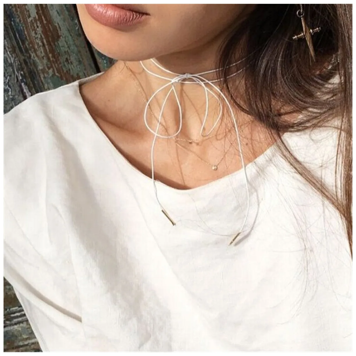 naszyjnik choker biel - obrazek 2