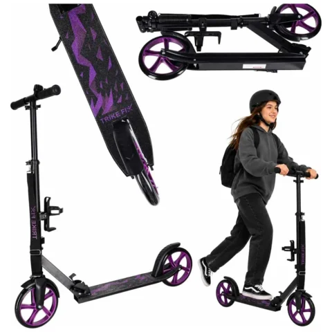 Hulajnoga miejska Trike Fix składana koła 200mm czarno-fioletowa