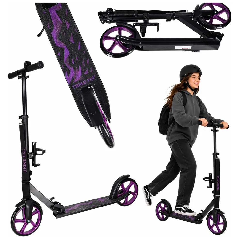 Hulajnoga miejska Trike Fix składana koła 200mm czarno-fioletowa